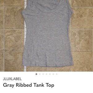 JLUXLABEL Heather Gray Ribbed Tank Top